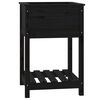 vidaXL Sadilica s policom crna 54x54x81 cm od masivne borovine