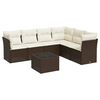 vidaXL 7-dijelni set vrtnih sofa od poliratana s jastucima smeđi