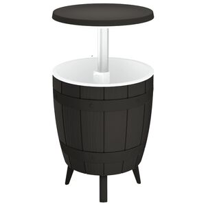 vidaXL 3-u-1 stolić s hladnjakom crni od polipropilena