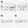 vidaXL Set vanjskih sofa s jastukom 6 pcs Prirodna i svijetlo siva