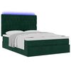 vidaXL Otomanski krevet s madracima&LED tamnozeleni 140x200cm bar&scaron;un