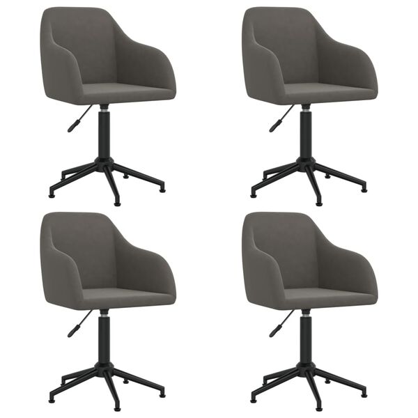 vidaXL Okretne blagovaonske stolice 4 kom tamnosive bar&scaron;unaste