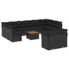 vidaXL 13-dijelni set vrtnih sofa s jastucima poliratan crni