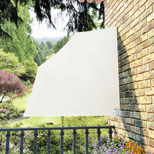 vidaXL Sklopiva bočna tenda krem 140 x 140 cm