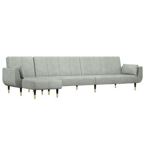vidaXL Kutna garnitura na razvlačenje svjetlosiva 275x140x70 cm bar&scaron;un