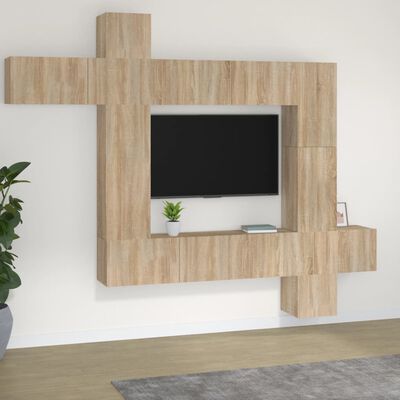 vidaXL 9-dijelni set TV ormarića boja hrasta sonome konstruirano drvo