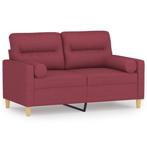 vidaXL Dvosjed s ukrasnim jastucima boja vina 120 cm od tkanine
