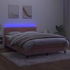 vidaXL Krevet box spring s madracem LED ružičasti 140x200cm bar&scaron;unasti