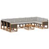 vidaXL Set vanjskih sofa s jastukom 11 pcs Prirodna i Svjetlosiva