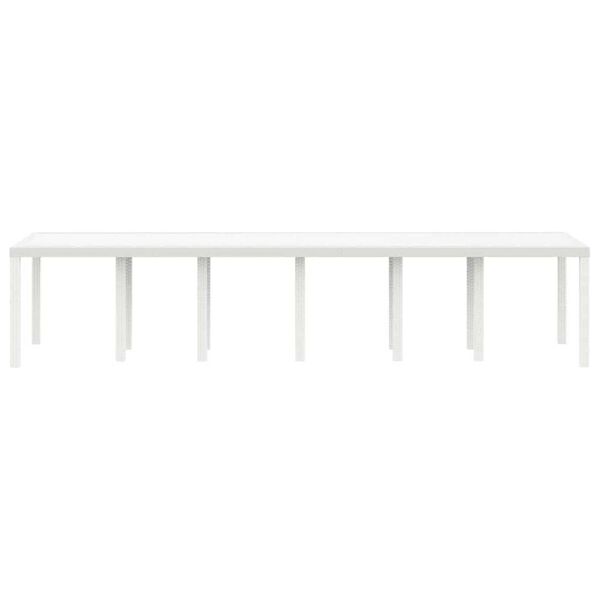 vidaXL Vrtni stol za obedovanje Bijelo 350 x 100 x 73 cm poliratan