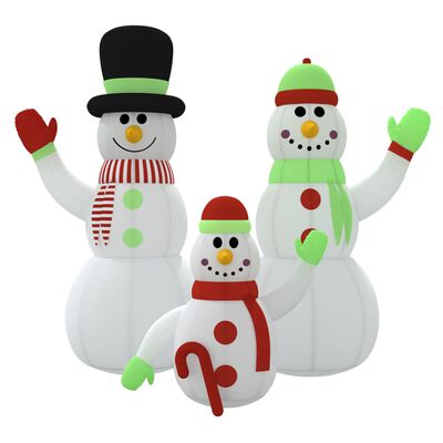 vidaXL Obitelj snjegovića na napuhavanje s LED svjetlima 500 cm