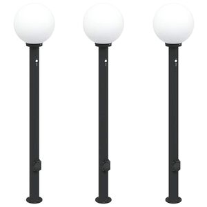 vidaXL Stupić sa senzorom i utičnicom 3 kom 120 cm crne IP44