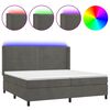 vidaXL Krevet box spring s madracem LED tamnosivi 200x200 cm bar&scaron;un