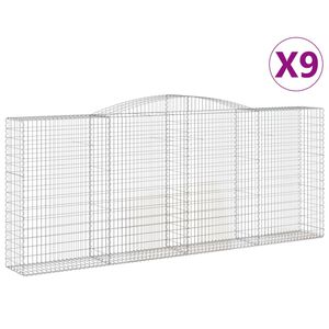 vidaXL Lučne gabionske ko&scaron;are 9 kom 400x50x160/180cm pocinčano željezo