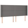 vidaXL Uzglavlje s u&scaron;ima sivo 203x16x118/128 cm od umjetne kože