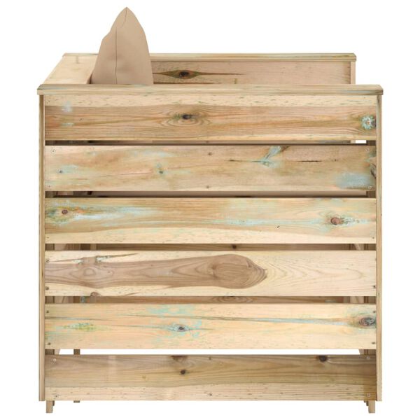 vidaXL 2-dijelna vrtna garnitura s jastucima zeleno impregnirano drvo