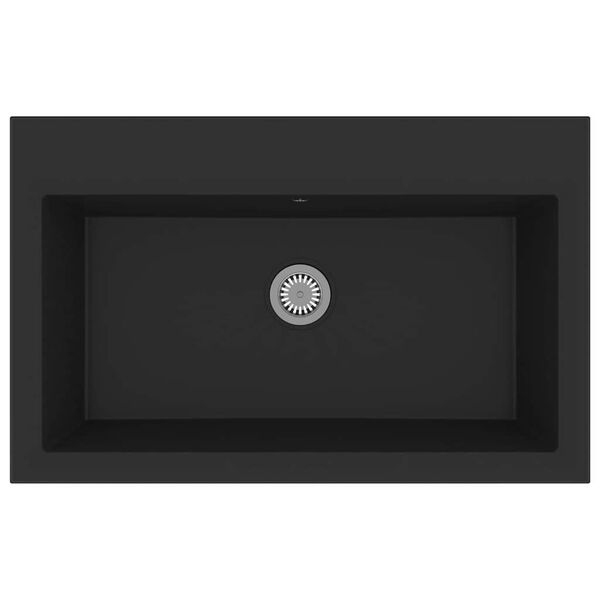 vidaXL Kuhinjski umivaonik Crna 79 x 50 x 31 cm Granit