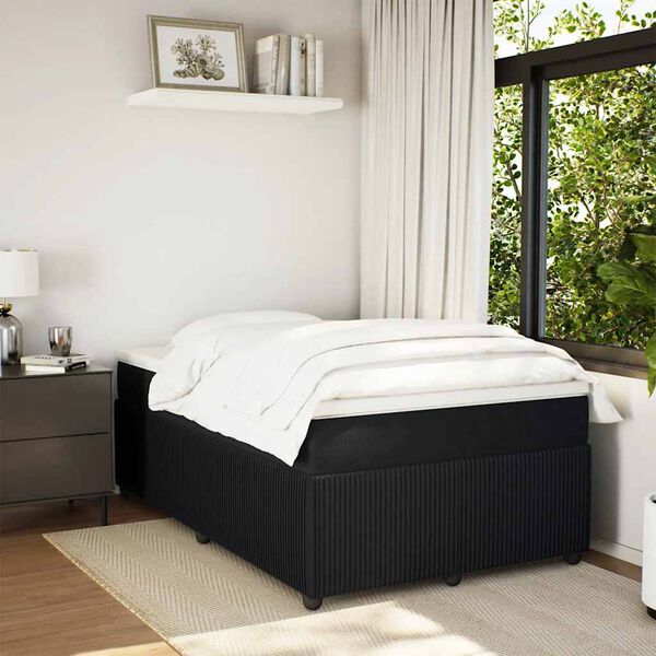 vidaXL Krevet box spring s madracem crni 120 x 190 cm bar&scaron;unasti