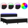 vidaXL Krevet box spring s madracem LED crni 200x200 cm od tkanine