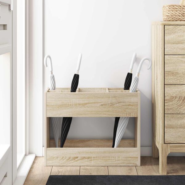 vidaXL Stalak za ki&scaron;obran s pohranom Sonoma hrast 65 x 24 x 50 cm