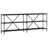 vidaXL Konzolna stolica Crni hrast 200 x 30 x 75 cm Konstruirano drvo