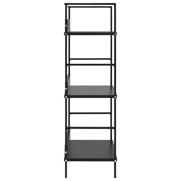 vidaXL Police za knjige s 3 razine crne 60 x 27,6 x 90,5 cm drvene