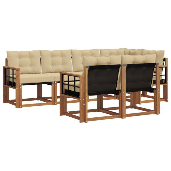 vidaXL Set vanjskih sofa s jastukom 7 pcs Prirodna i bež