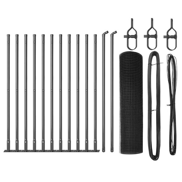 vidaXL Stup za ogradu Siva 25 x 0,4 m (mreža 12 x 12 mm) Čelik i PVC