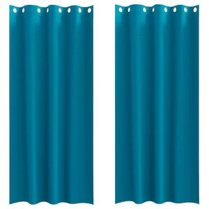 vidaXL Zavjese za blackout s prstenovima 2 pcs Tirkizna 245 x 140 cm