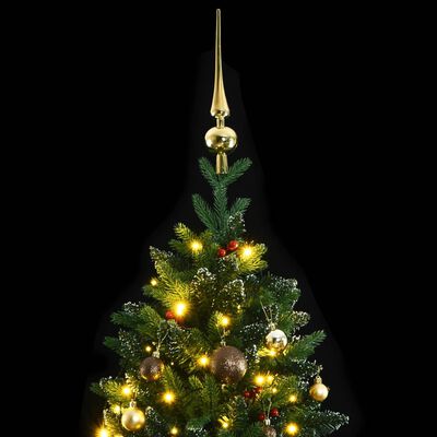 vidaXL Umjetno božićno drvce 150 LED sa šarkama i kuglicama 120 cm
