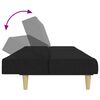 vidaXL Dvosjed na razvlačenje od tkanine s tabureom crni