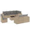 vidaXL 9-dijelni set vrtnih sofa s jastucima bež od poliratana
