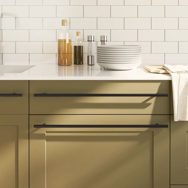 vidaXL Ručke za ormarić 20 kom crne 480 mm od nehrđajućeg čelika