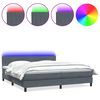 vidaXL Box Spring krevet s madracem i LED tamnosivi 200x220 cm bar&scaron;unasti