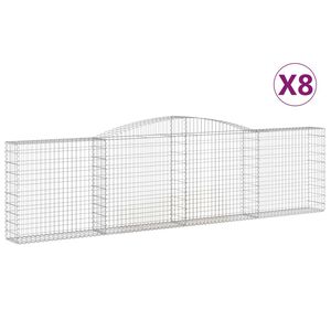 vidaXL Lučne gabionske ko&scaron;are 8 kom 400x30x100/120cm pocinčano željezo