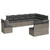 vidaXL 10-dijelni set vrtnih sofa od poliratana s jastucima sivi