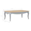280002 vidaXL Coffee Table Grey and Brown 110x60x40 cm Solid Pine Wood