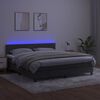 vidaXL Krevet box spring s madracem LED tamnosivi 160x200 cm bar&scaron;un