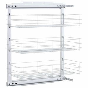 vidaXL Kuhinjska izvlačna žičana ko&scaron;ara s 3 razine srebrna 47x25x56 cm