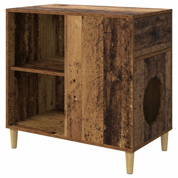 vidaXL Mačja Kuća Staro drvo 72 x 42.5 x 70 cm Konstruirano drvo