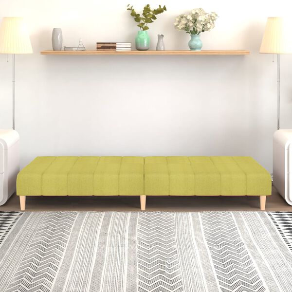 vidaXL Dvosjed na razvlačenje od tkanine zeleni