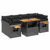 vidaXL 7-dijelni set vrtnih sofa od poliratana s jastucima crni