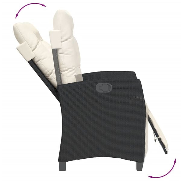 vidaXL 5-dijelni vrtni blagovaonski set s jastucima od poliratana crni