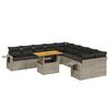 vidaXL 11-dijelni set vrtnih sofa od poliratana s jastucima sivi