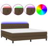 vidaXL Krevet box spring s madracem LED tamnosmeđi 160x200 cm tkanina
