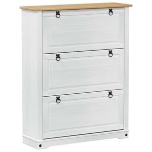 vidaXL Ormar za cipele s ladicama Corona Bijelo 99 x 32 x 122 cm