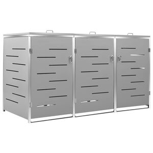 vidaXL Spremi&scaron;te za tri kante za smeće 207 x 77,5 x 115 cm čelično