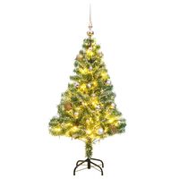 vidaXL Umjetno božićno drvce 150 LED s kuglicama i snijegom 120 cm