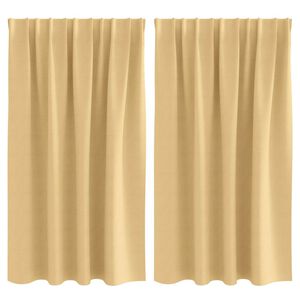 vidaXL Zavjese za blackout s prstenovima 2 kom. Bež 140 x 140 cm