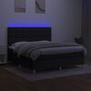 vidaXL Krevet box spring s madracem LED crni 180x200 cm od tkanine